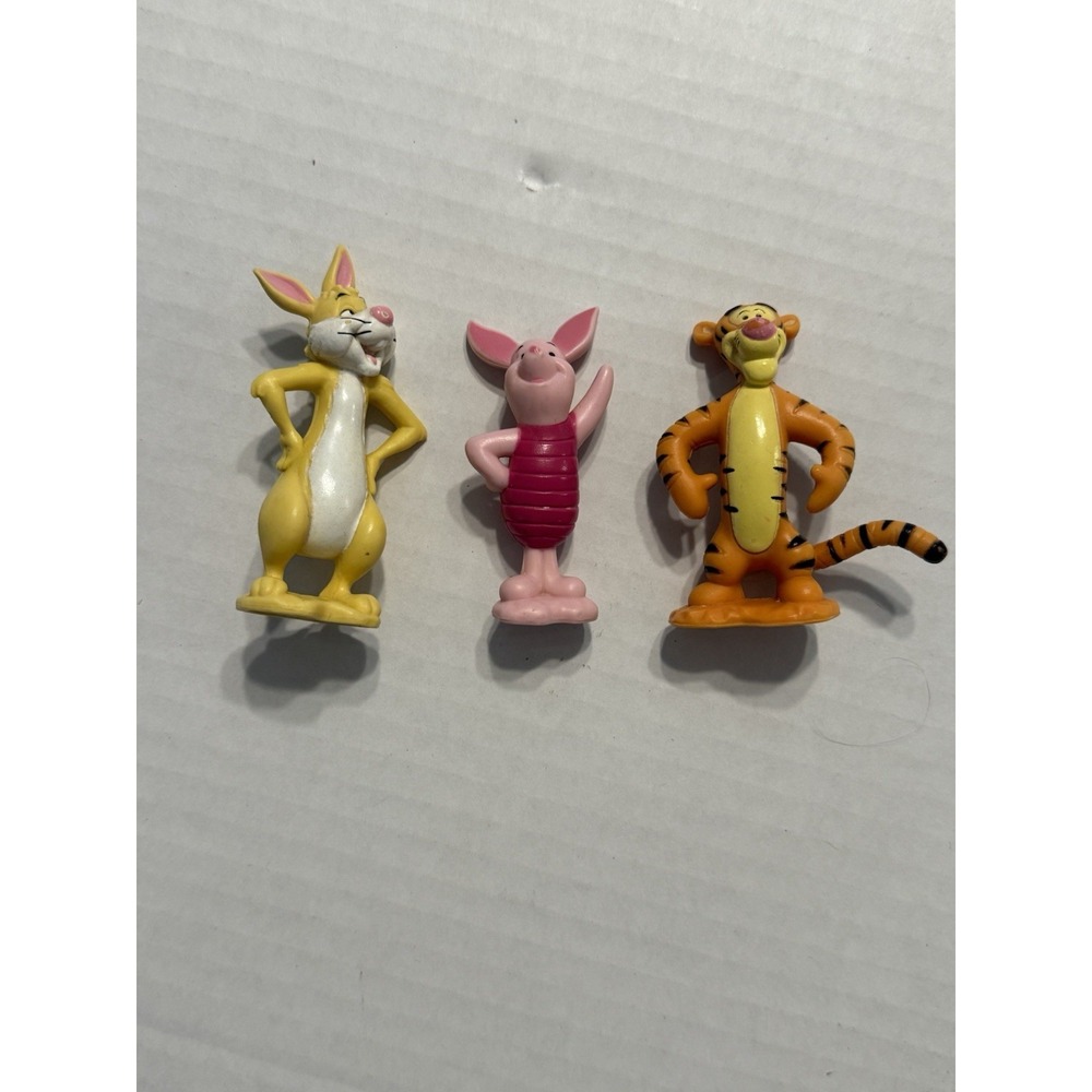 3" Winnie the Pooh PVC Hard Plastic Figure Cake Topper; Rabbit, Piglet, Tigger